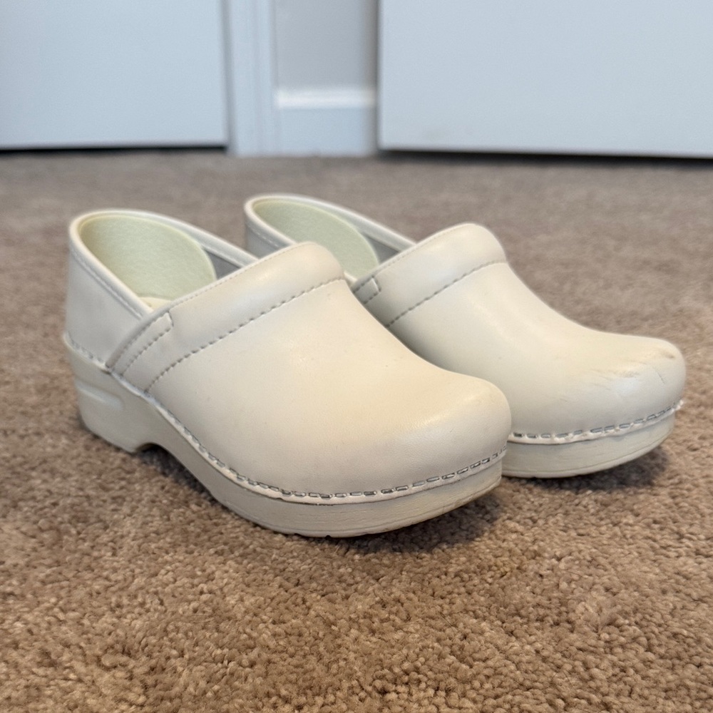 Classic White Dankso Leather Clogs
